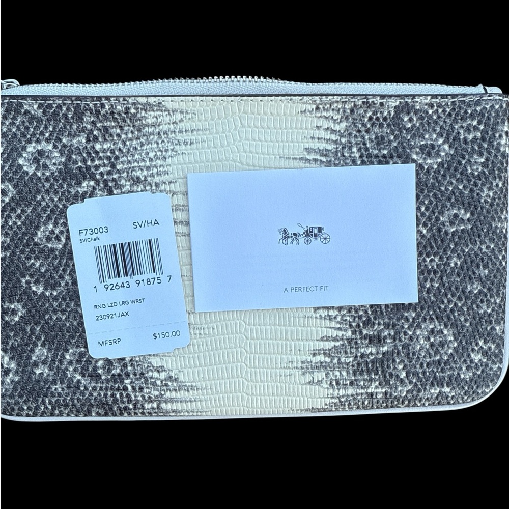 Coach Lizard- Embossed Pattern Large Wristlet - image 3